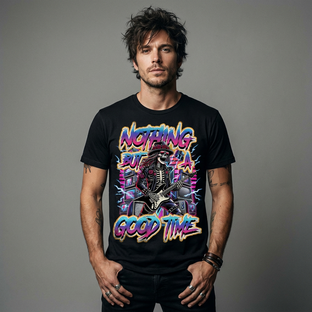 Nothing But A Good Time Skull Rocker Tee
