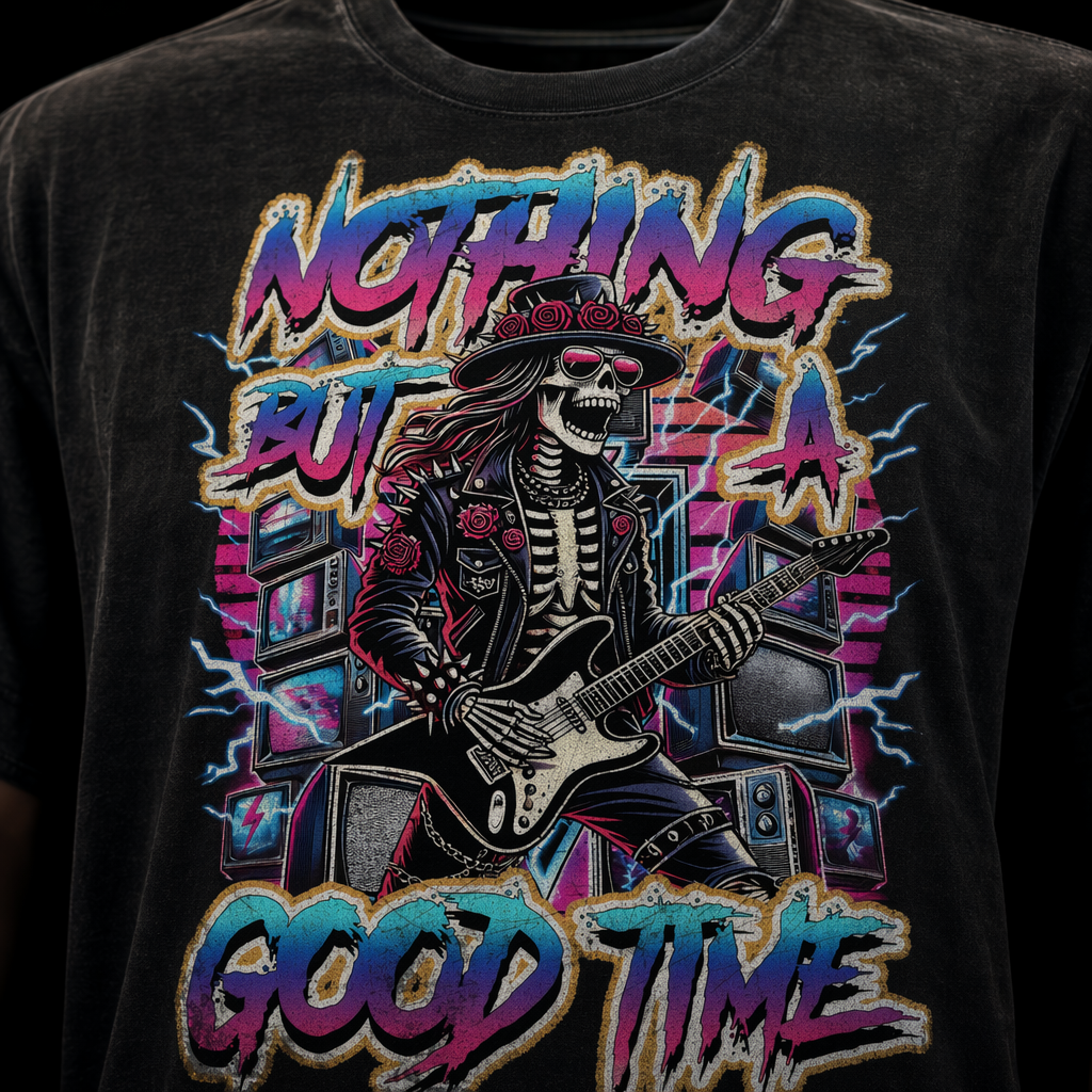 Nothing But A Good Time Skull Rocker Tee