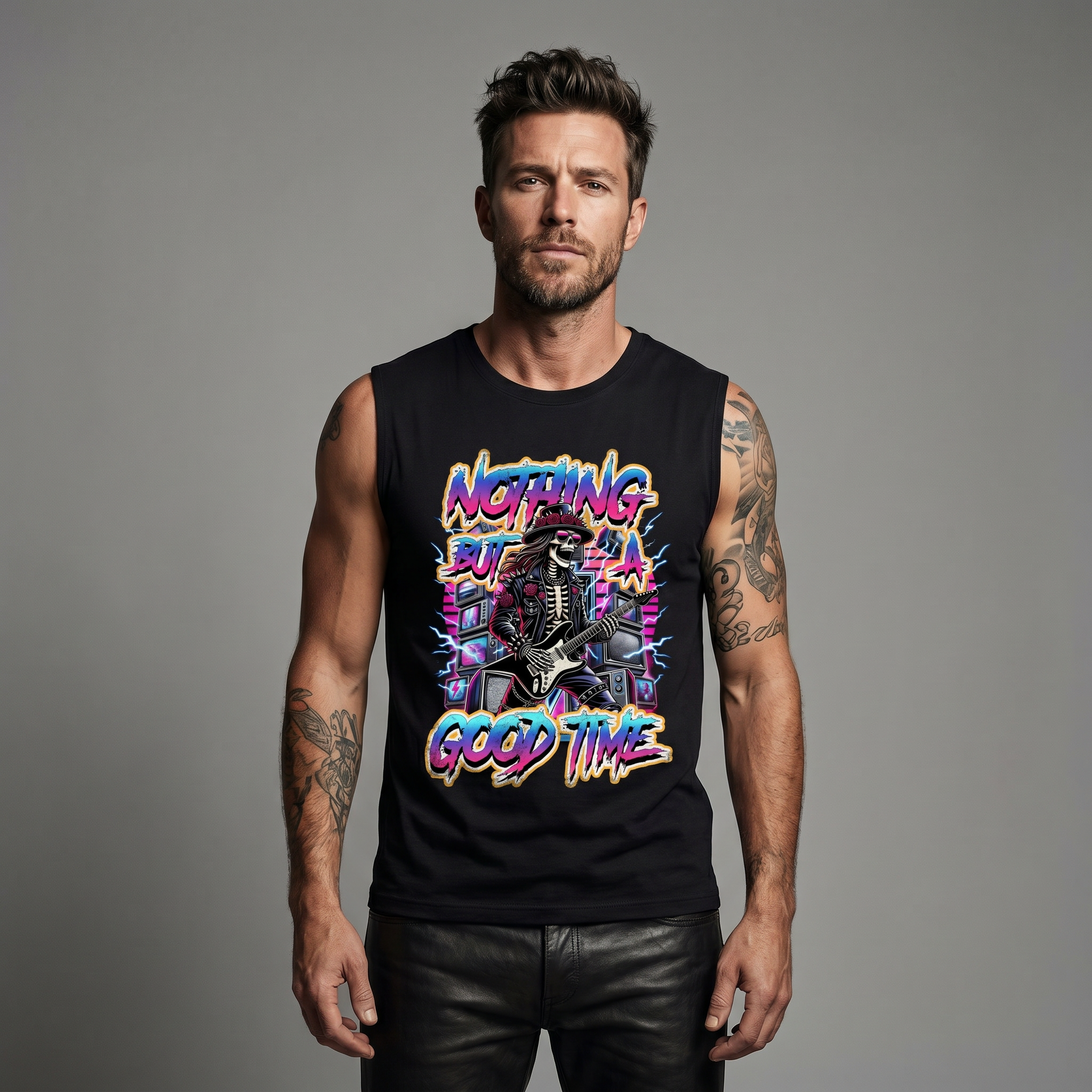 Nothing But a Good Time Skull Rocker Men's Tank Top