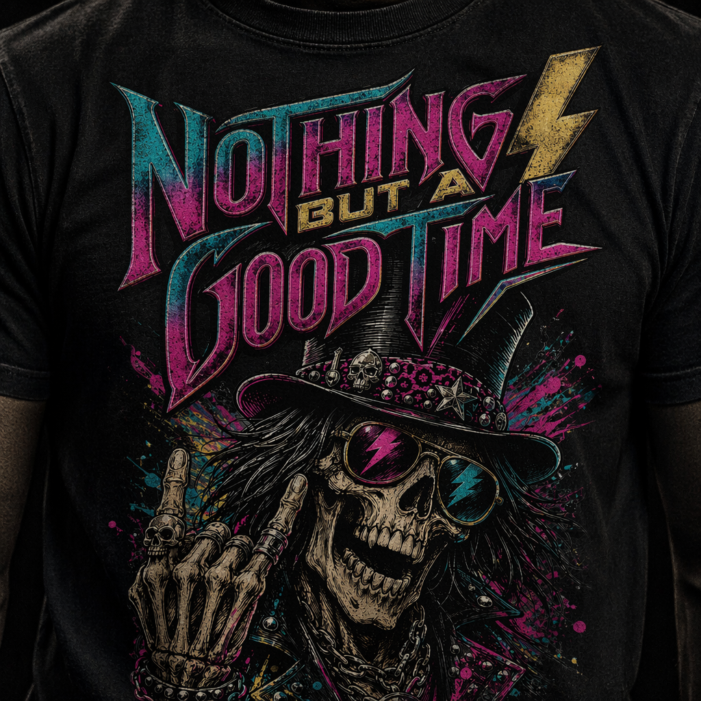 Nothing But A Good Time Top Hat Rocker Tee