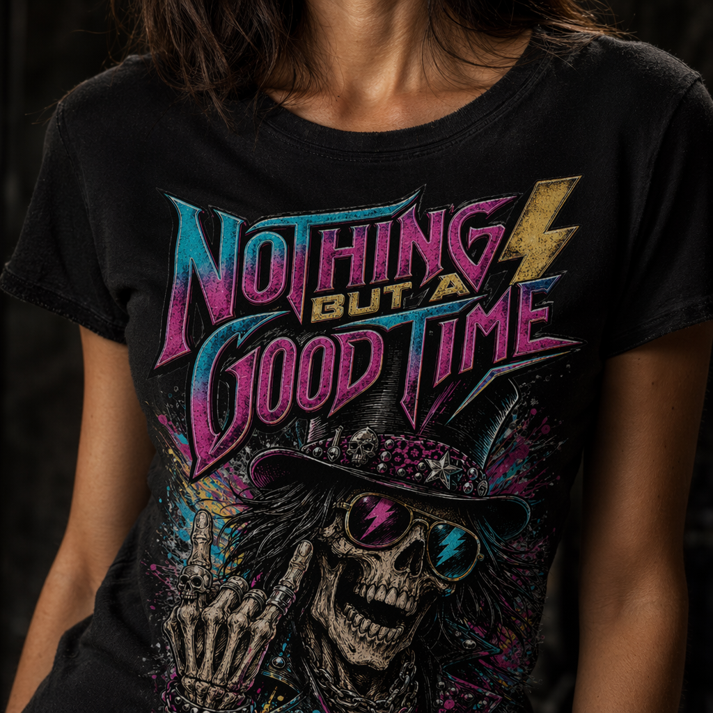 Nothing But A Good Time Top Hat Rocker Tee – Women's Cut
