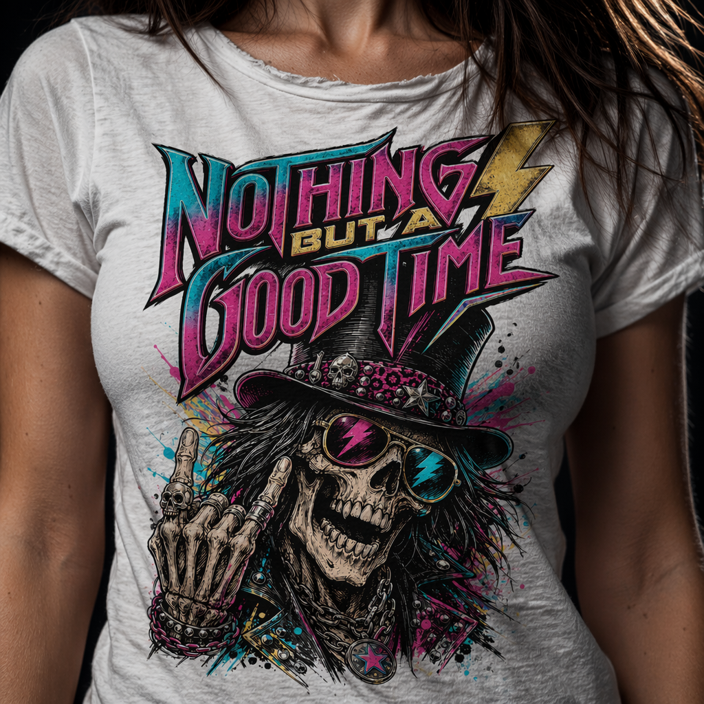 Nothing But A Good Time Top Hat Rocker Tee – Women's Cut