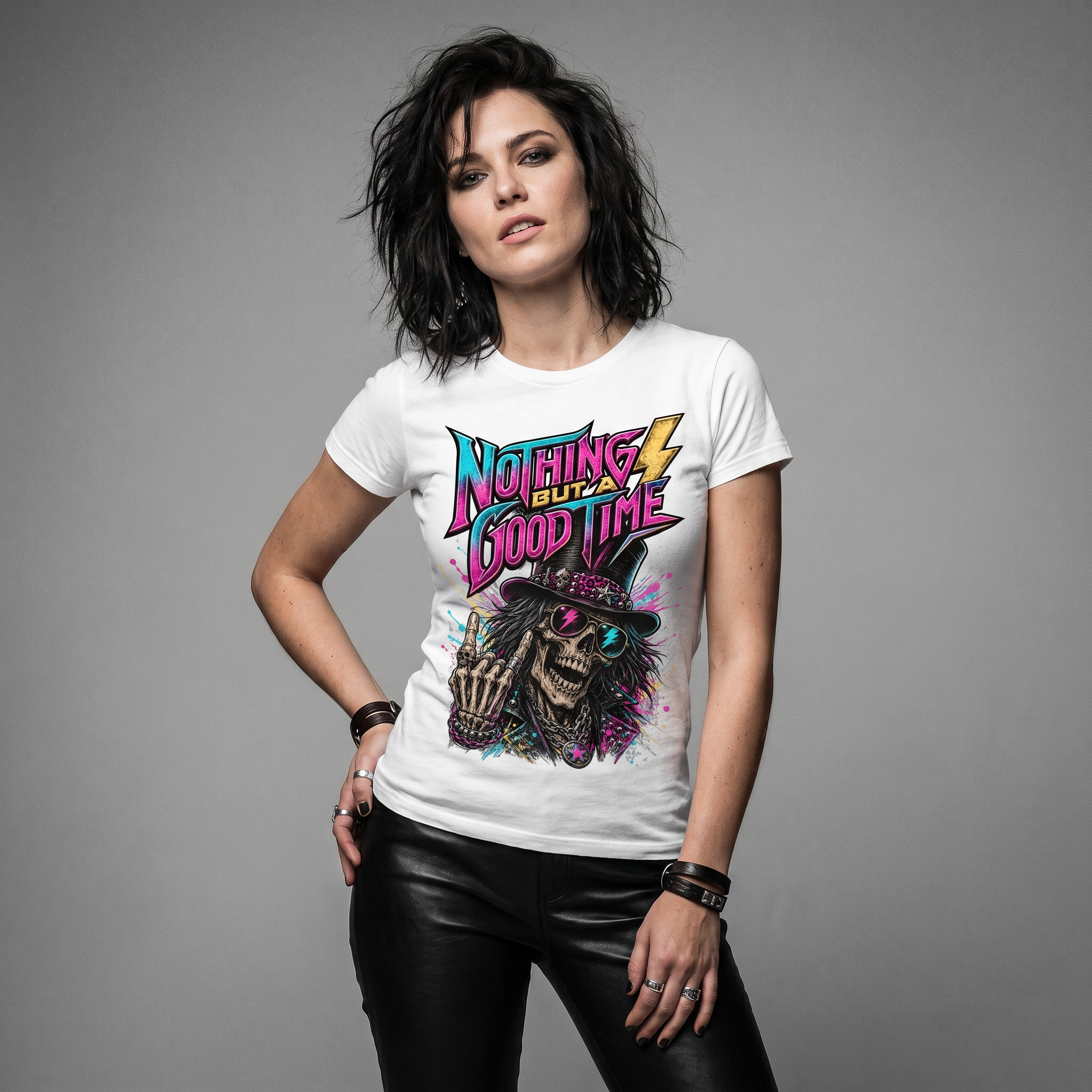 Nothing But A Good Time Top Hat Rocker Tee – Women's Cut