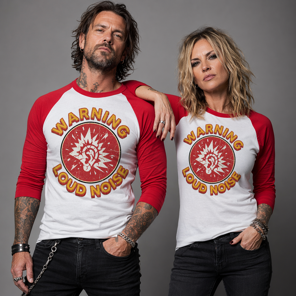 Warning Loud Noise Baseball Tee Unisex