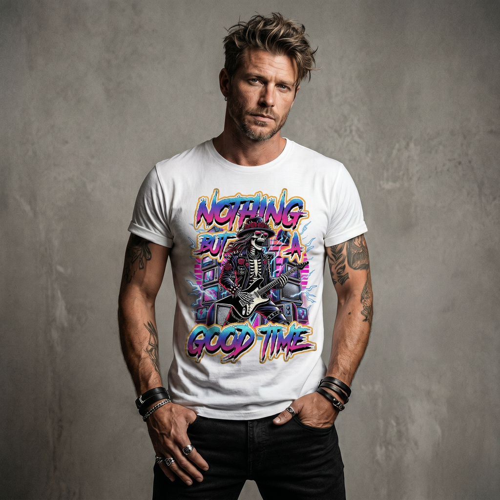 Nothing But A Good Time Skull Rocker Tee